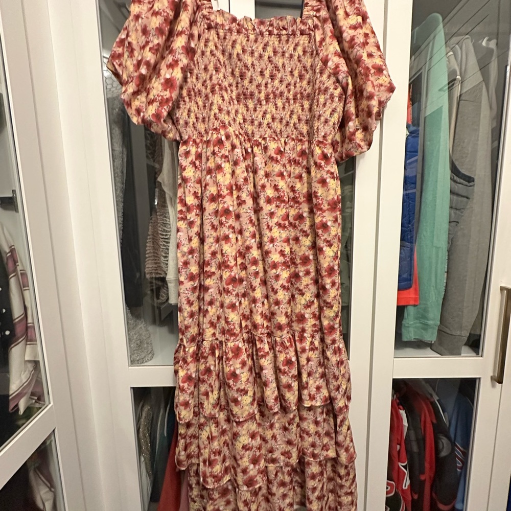 English Factory Smocked Maxi Dress